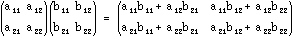 2x2 matrices multiplication formula